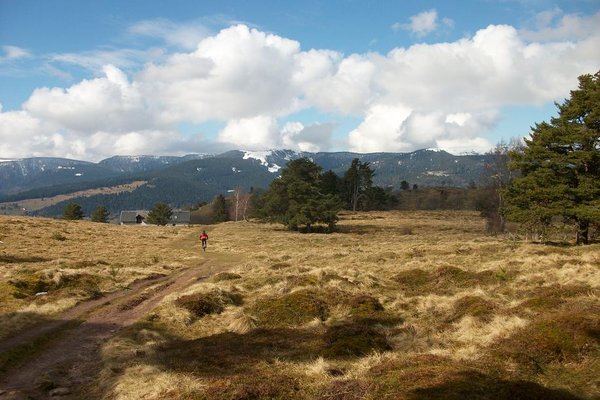 Vue sur les crêtes avant la ferme auberge du Glasborn